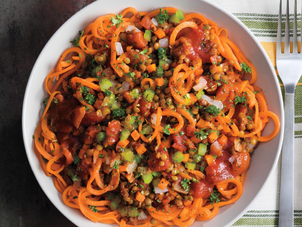 Butternut Squash Spirals Chunky Lentil Bolognese