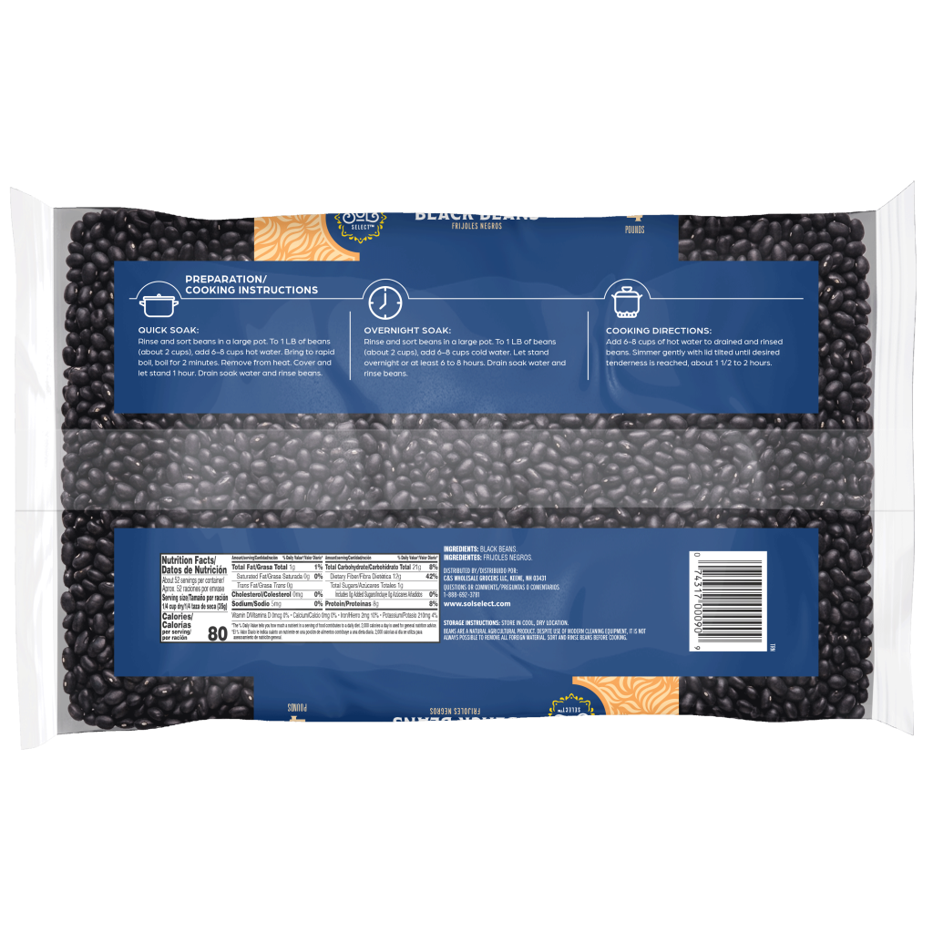 SS_PAN_TRN_Black_Beans_4LBS_Plastic_Film_074317000909_Bk